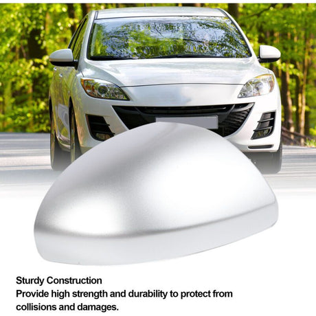 Replacement Rearview Mirror Cover Compatible with Mazda 2007-2014 Silver Right