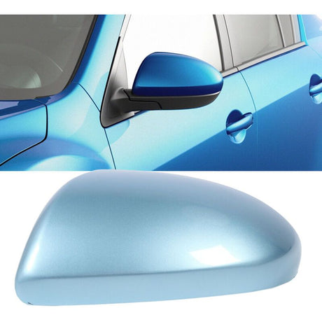Replacement Rearview Mirror Cover Compatible with Mazda 2007-2014 Light Blue Right