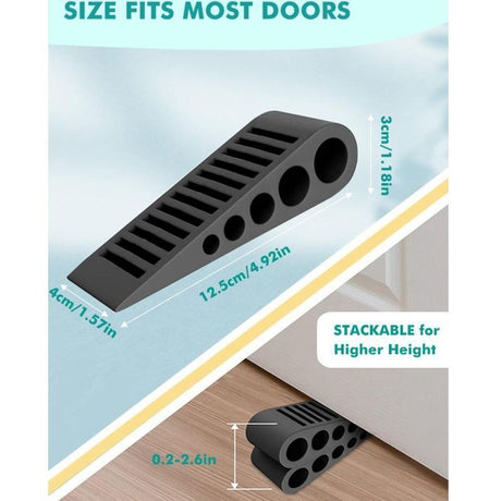 Rubber Door Wedge for Floor, Non-Slip Durable Door Stop, Safety Door Wedges for All Surfaces