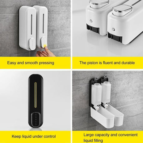 Manual Soap Dispenser, ABS Press, Wall Mounted Soap Dispenser for Home Hotel White, 300 ml