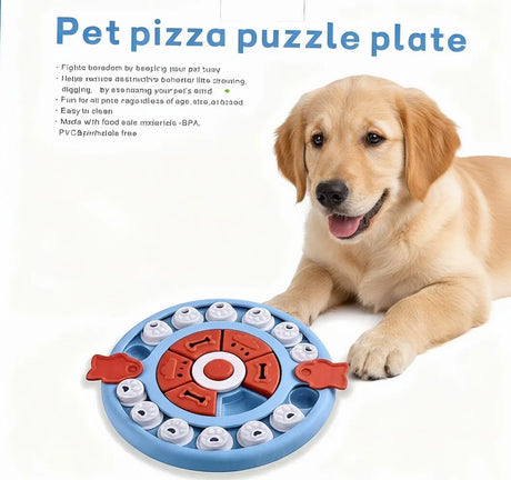 Pizza Puzzle Treat Toy for Dogs & Cats – Interactive Slow Feeder
