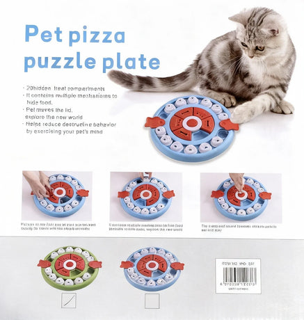 Pizza Puzzle Treat Toy for Dogs & Cats – Interactive Slow Feeder