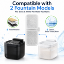 Cat Water Fountain Replacement Filters,for YSJ 1101 Water Fountain, 6 Pack Pet Fountain Filters with Activated Carbon and Sponge, Compatible with XC528 3L/101oz Automatic Cat Water Fountains