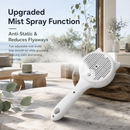 Pink Pet Spray Grooming Brush for Cats and Dogs, Rechargeable Self Cleaning Slicker Brush with Fine Mist, 30ml Water Tank, 500mAh Battery, One Click Fur Release, Type-C Charging