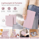 SENYOSON Pink iPad Pro Case for 12.9/13 Inch iPad Pro 12.9" 3rd-6th Gen & iPad Pro 13" & iPad Air 13", Lightweight Slim Soft TPU Trifold Stand Smart Cover with Pencil Holder, Auto Wake/Sleep