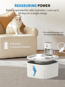 U7 Cat Water Fountain Waterer 3L/101oz, Wireless & USB Rechargeable Pet Water Fountain with 304 Stainless Steel Lid, Smart Infrared Motion Sensor Automatic Pet Water Dispenser, Ultra Quiet Pump, Detachable Easy Clean,  4 Filters Included