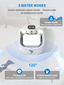 U7 Cat Water Fountain Waterer 3L/101oz, Wireless & USB Rechargeable Pet Water Fountain with 304 Stainless Steel Lid, Smart Infrared Motion Sensor Automatic Pet Water Dispenser, Ultra Quiet Pump, Detachable Easy Clean
