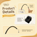 White Smart Cat Teaser Toy Rechargeable Interactive Cat Toy with Red Dot Light, Feather Wand, Obstacle Avoidance, Touch Wake-Up, Auto Standby, Soft Rubber Wheels, Cute Cat Design for Indoor Cats
