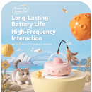 White Smart Cat Teaser Toy Rechargeable Interactive Cat Toy with Red Dot Light, Feather Wand, Obstacle Avoidance, Touch Wake-Up, Auto Standby, Soft Rubber Wheels, Cute Cat Design for Indoor Cats