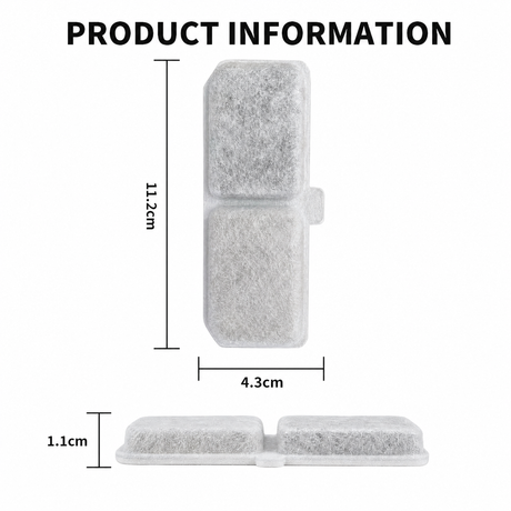 Cat Water Fountain Replacement Filters, 6 Pack Pet Fountain Filters with Activated Carbon and Sponge, Compatible with 3L/101oz Automatic Cat Water Fountains