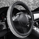 Bling Diamond Leather Steering Wheel Cover, with Bling Sparkly Crystal Glitter Rhinestones Universal Fit 14.5in-15in Car Wheel Protector for Women Girl Fit Suvs,Vans,Sedans,Car,Trucks, Silver