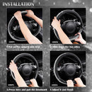 Bling Diamond Leather Steering Wheel Cover, with Bling Sparkly Crystal Glitter Rhinestones Universal Fit 14.5in-15in Car Wheel Protector for Women Girl Fit Suvs,Vans,Sedans,Car,Trucks, Silver