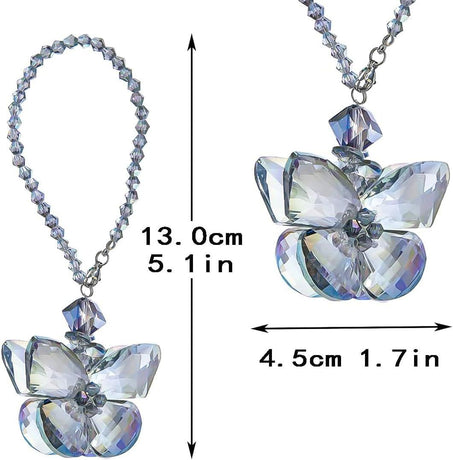 Crystal Glass Butterfly Car Key Charm Mirror Hanging Ornaments Gift (Butterfly-1)