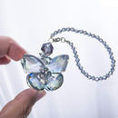 Crystal Glass Butterfly Car Key Charm Mirror Hanging Ornaments Gift (Butterfly-1)