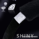 Rhinestone Fluffy Steering Wheel Cover - Comfortable Non-Slip Luxury Faux Wool, Universal Fit for 14.5" to 15" Steering Wheels