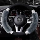 Rhinestone Fluffy Steering Wheel Cover - Comfortable Non-Slip Luxury Faux Wool, Universal Fit for 14.5" to 15" Steering Wheels