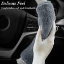 Rhinestone Fluffy Steering Wheel Cover - Comfortable Non-Slip Luxury Faux Wool, Universal Fit for 14.5" to 15" Steering Wheels