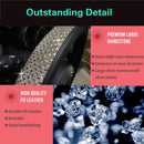 Bling Bling Comfy Steering Wheel Cover with Jumbo Crystal Rhinestones, Anti-Slip Diamond Leather, Universal 15 Inch (Silver)