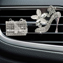 Crystal High Heel Shoe & Magic Bag Car Air Vent Clip Charm Bling sparkly bedazzled rhinestone Car Bling Accessories, Car Interior Decoration Charm, Rhinestone cute Car Decor girls
