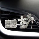 Crystal High Heel Shoe & Magic Bag Car Air Vent Clip Charm Bling sparkly bedazzled rhinestone Car Bling Accessories, Car Interior Decoration Charm, Rhinestone cute Car Decor girls
