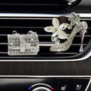 Crystal High Heel Shoe & Magic Bag Car Air Vent Clip Charm Bling sparkly bedazzled rhinestone Car Bling Accessories, Car Interior Decoration Charm, Rhinestone cute Car Decor girls