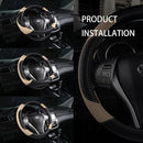 Leather Car Steering Wheel Cover, Non-Slip Car Wheel Cover Protector Breathable Microfiber Leather Universal Fit for Most Cars(Beige)