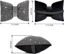 2 PCS Bling Car Pillows, Rhinestones Bowknot Bling Car Headrest Pillow, Car Neck Pillow for Driver Cool Relax Necksupport, White Crystal Diamond Car Accessories for Women