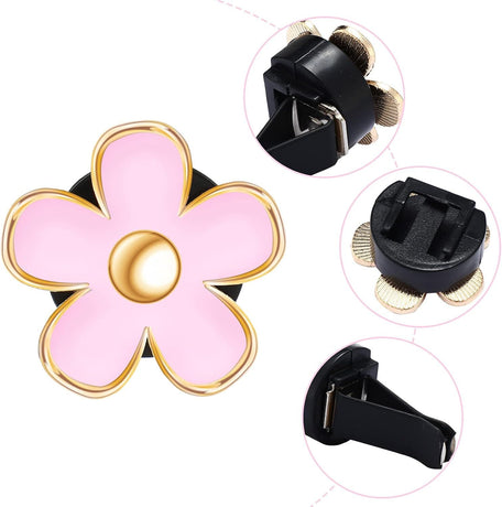 6 Pcs Daisy Flower Air Vent Clip Accessories Air Conditioning Outlet Clip Car Air Freshener Dashboard Accessories Charm Car Inter Decor(3 cm, 3.3 cm,Pink)