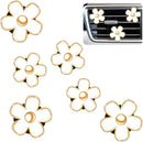 6 Pcs Daisy Flower Air Vent Clip Accessories Air Conditioning Outlet Clip Car Air Freshener Dashboard Accessories Charm Car Inter Decor(3 cm, 3.3 cm,White)