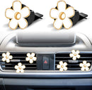 6 Pcs Daisy Flower Air Vent Clip Accessories Air Conditioning Outlet Clip Car Air Freshener Dashboard Accessories Charm Car Inter Decor(3 cm, 3.3 cm,White)