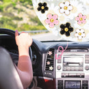6 Pcs Daisy Flower Air Vent Clip Accessories Air Conditioning Outlet Clip Car Air Freshener Dashboard Accessories Charm Car Inter Decor(3 cm, 3.3 cm,Black, Pink, White)
