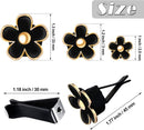 6 Pcs Daisy Flower Air Vent Clip Accessories Air Conditioning Outlet Clip Car Air Freshener Dashboard Accessories Charm Car Inter Decor(2.5 cm, 3 cm, 3.3 cm,Black)