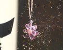 Crystal Flower Car Rear View Mirror Pendant - Pink Crystal Beads Charm Decor for Women Interior