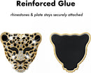 2pcs Bling Leopard Car Air Freshener Vent Clip, Black and Gold Cheetah Print Car Accessories, Sparkly Rhinestones Car Decor for Women