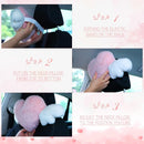 2 Pcs Plush Heart Shaped Pillow with Angel Wings Car Headrest Soft Comfortable Seat Pillow for Driving Travelling Room Office Car Decor, 19.7 x 8.3 Inch(White, Pink)