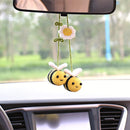 Crochet Bee Car Rear View Mirror Holder, Cute Bumblebee Hanging Ornament, Gift for Bee Lovers, Crochet Lovely Bag Ornament, Automotive Interior Decorations