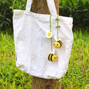 Crochet Bee Car Rear View Mirror Holder, Cute Bumblebee Hanging Ornament, Gift for Bee Lovers, Crochet Lovely Bag Ornament, Automotive Interior Decorations