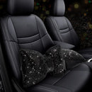 2 PCS Bling Car Pillows,Rhinestones Bowknot Car Headrest Pillow,Car Neck Pillow for Driver Relax Necksupport,Sleeping Travel Support Neck Pillow,Shiny Diamond Interior Accessories for Women,Black