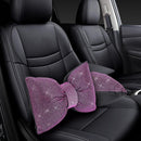 2 PCS Bling Car Pillows,Rhinestones Bowknot Car Headrest Pillow,Car Neck Pillow for Driver Relax Necksupport,Sleeping Travel Support Neck Pillow,Shiny Diamond Interior Accessories for Women,Pink