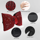 2 PCS Bling Car Pillows,Rhinestones Bowknot Car Headrest Pillow,Car Neck Pillow for Driver Relax Necksupport,Sleeping Travel Support Neck Pillow,Shiny Diamond Interior Accessories for Women,Red