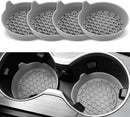 Car Cup Holder Coaster, Silicone Cup Holder Insert, Universal Non-Slip Cup Holders, Car Accessories Interior for Women and Man 4 Pack Gray