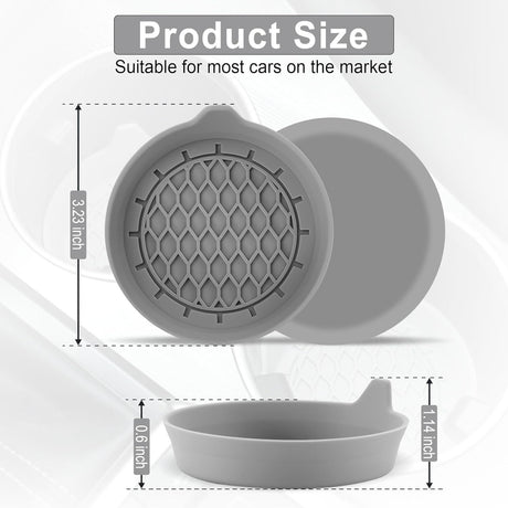 Car Cup Holder Coaster, Silicone Cup Holder Insert, Universal Non-Slip Cup Holders, Car Accessories Interior for Women and Man 4 Pack Gray
