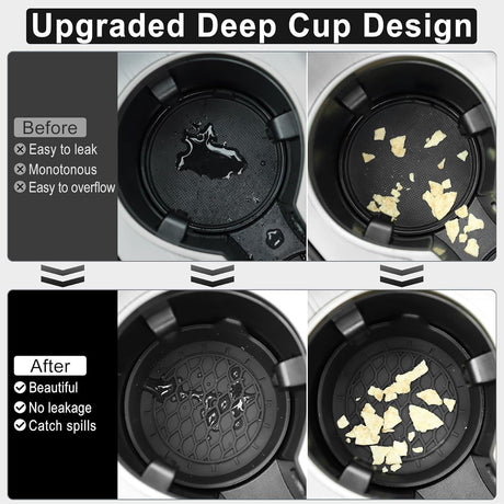 Car Cup Holder Coaster, Silicone Cup Holder Insert, Universal Non-Slip Cup Holders, Car Accessories Interior for Women and Man 4 Pack Black