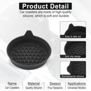 Car Cup Holder Coaster, Silicone Cup Holder Insert, Universal Non-Slip Cup Holders, Car Accessories Interior for Women and Man 4 Pack Black