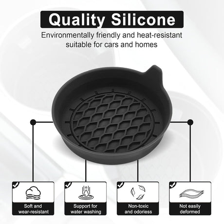 Car Cup Holder Coaster, Silicone Cup Holder Insert, Universal Non-Slip Cup Holders, Car Accessories Interior for Women and Man 4 Pack Black