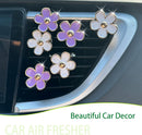 6pcs Flowers Car Air Freshener Vent Clips Purple White Daisy Air Vent Clip Car Accessories for Women 3.3cm/3cm Flower Vehicle Interior Decor Refillable Diffuser