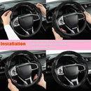 Diamond Bling Car Steering Wheel Cover with Crystal Rhinestones,3PCS Segmented Steering Wheel Protector,Universal for 99% Cars for Women(Black with Black Diamond)