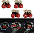 4 Pcs Cherry Car Air Vent Freshener Clip, Rhinestone Car Air Outlet Fragrance Freshener, Bling Cute Automobile Accessories Decoration for Women,Air Fresheners Decor（Odor Random）