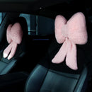 2 Pcs Car Neck Pillow Plush Butterfly Bow Car Headrest Pillow Comfortable Seat Neck Support Cute Head Rest Accessories for Driving Travel Driver Chair Girl Style Interior Decor(Pink)