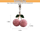Bling Cherry Car Rear View Mirror Charm, Sparkly Rhinestones Automotive Decoration Pendant, Cute Vehicle Interior Hanging Ornament, Lucky Present for Women, Girl (Pink)